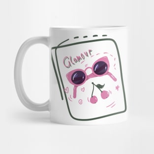 Glamor illustration with cherries. Mug